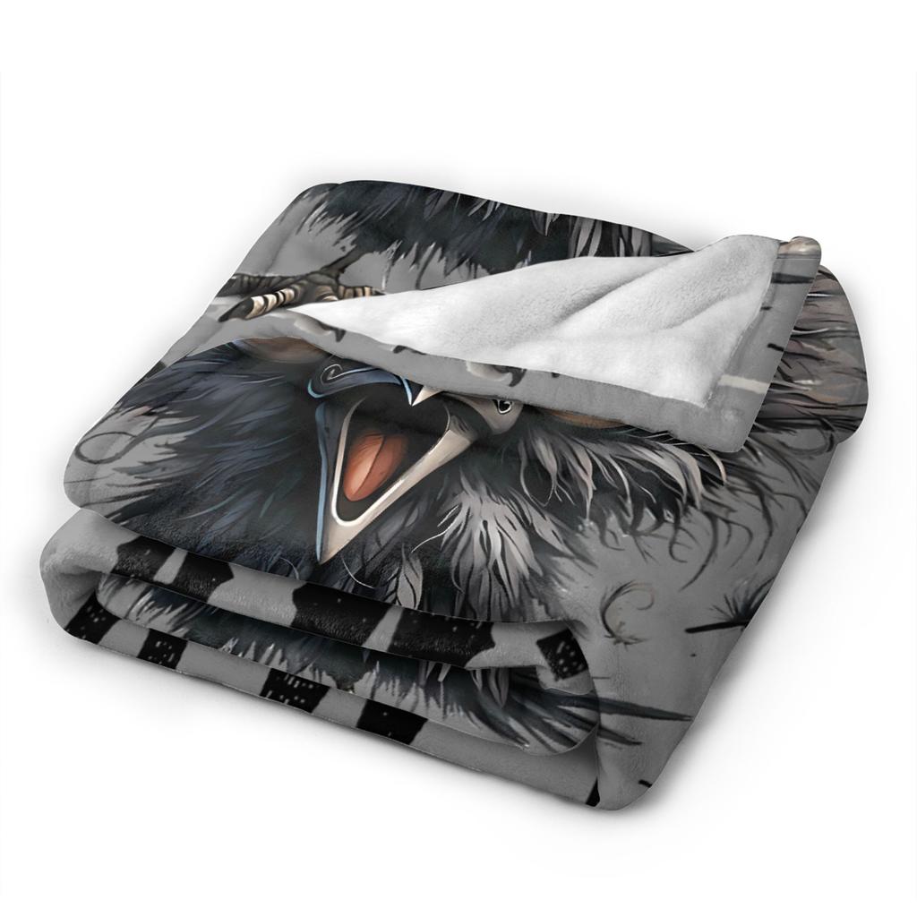 F-Caw-F Black Crow Black Bird Funny Crow F-Caw-F Flannel Blankets Soft Durable Bedding Throws for Bedspread Sofa Bed Cover