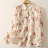 Damen Vintage Blumenmuster Langarm Sonnenschutzhemd - Frühling Dünn, Stilvoll & Elegant