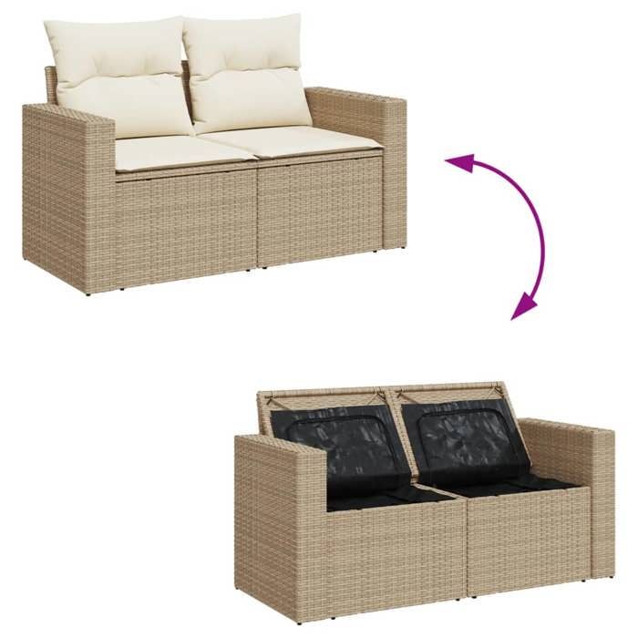 VidaXL Garden Lounge Set with Cushions 7 Pcs, Patio Sofas, Patio Furniture Set, Outdoor Furniture, Beige 3256555