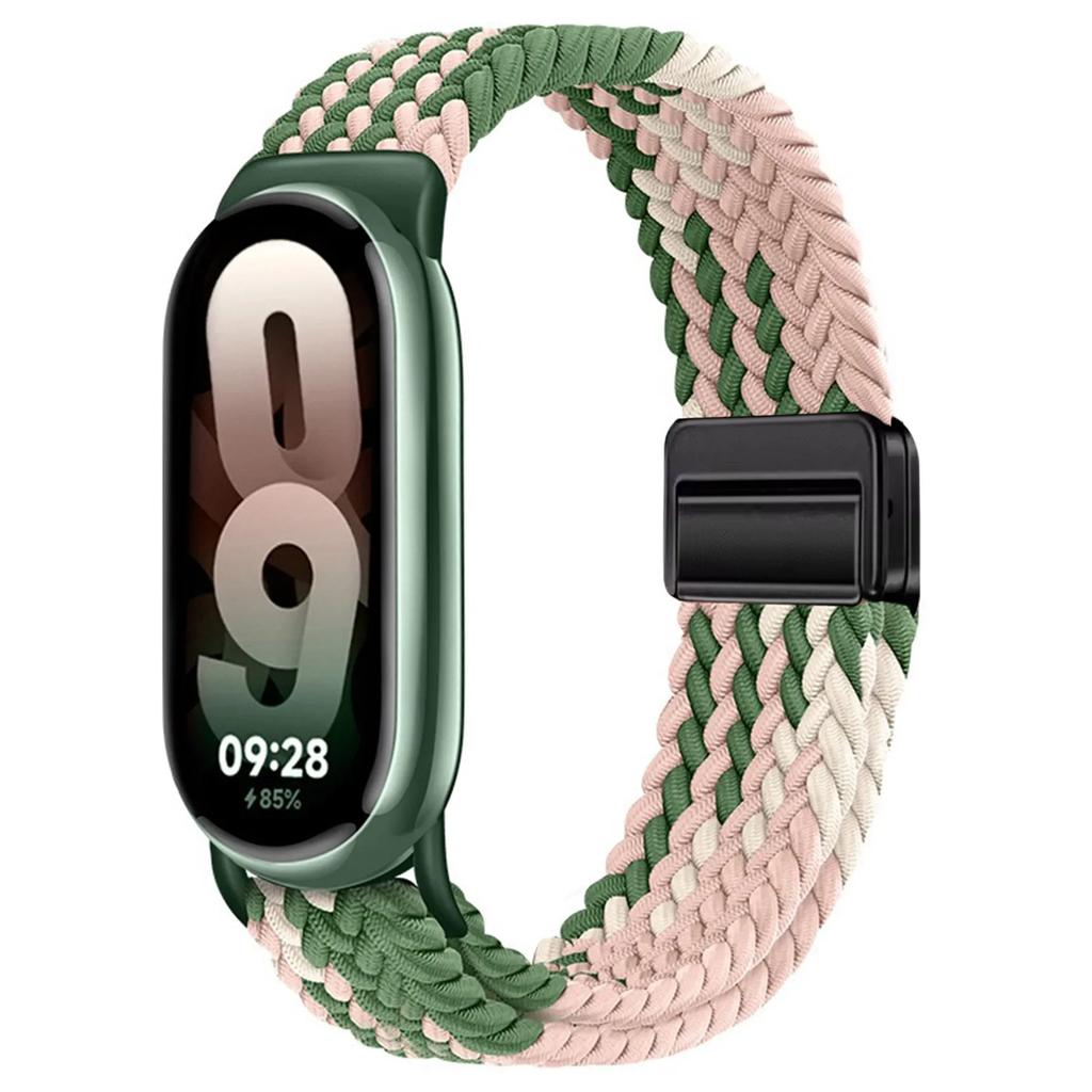 Nylon Braided Loop Strap for Xiaomi Band 10 9 Adjustable Magnetic Buckle Replaceable Bracelet for Mi Band 8 9 Correa Accessories