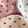 Cute Sweet Summer Baby Girl Onesies Butterfly And Heart Print Cotton Baby Mesh Skirt Bodysuit Simple Comfortable Baby Romper