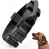Taktisches Hundehalsband Verstellbar Militärisches Trainings-Nylon-Hundehalsband mit Kontrollgriff Schwere Schnellverschluss-Metallschnalle für Hunde