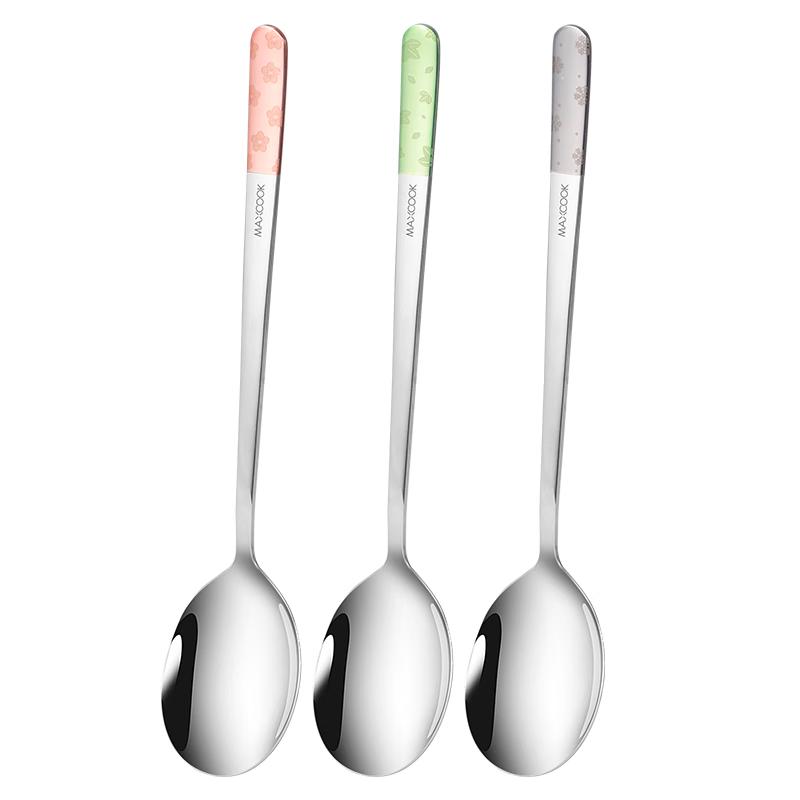MAXCOOK 3-Piece 304 Stainless Steel Colored Spoon Set