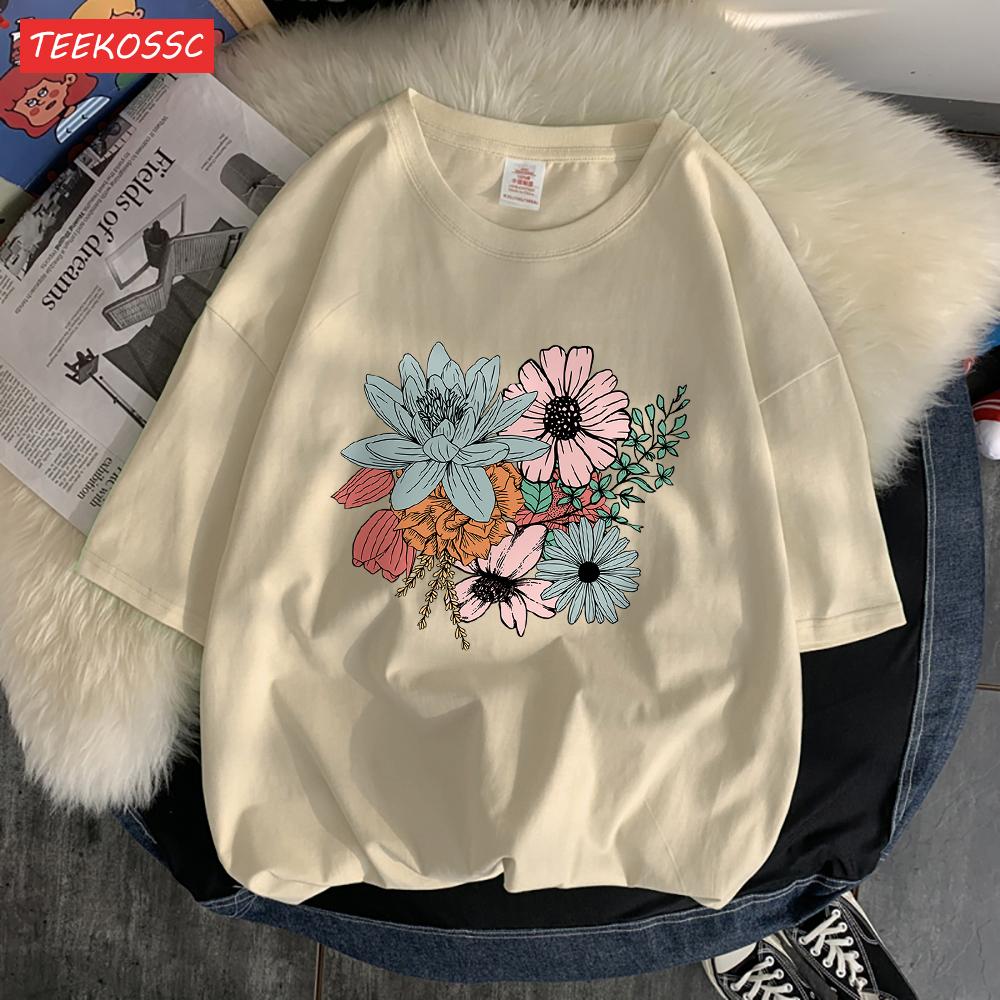 In Spring Flowers Bloom In Full Bloom Men T-Shirt Graphic Funny Tee Clothing High-Quality Outdoor T Shirt Personality Tops S разноцветный