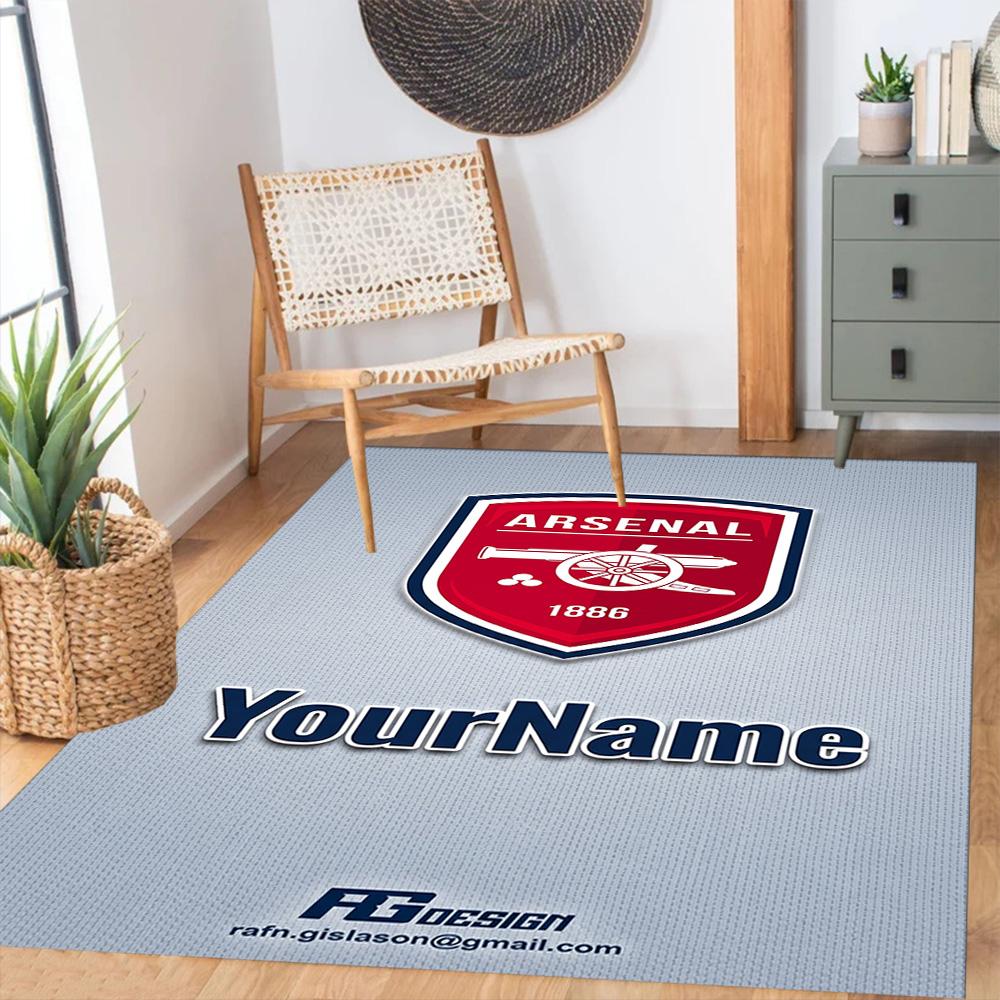 Arsenal Customized Name Floor Mat Design for Entryway Balcony Kitchen Study room Antislip Carpet Anime Office Decor