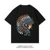 American Retro Trendy Brand Sneakers Printed Cotton Short-sleeved T-shirt Men's and Women's Summer Loose Half-sleeved T-shirt