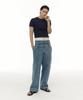 Sunjin New High-Rise Wide-Leg Pants [Blue]
