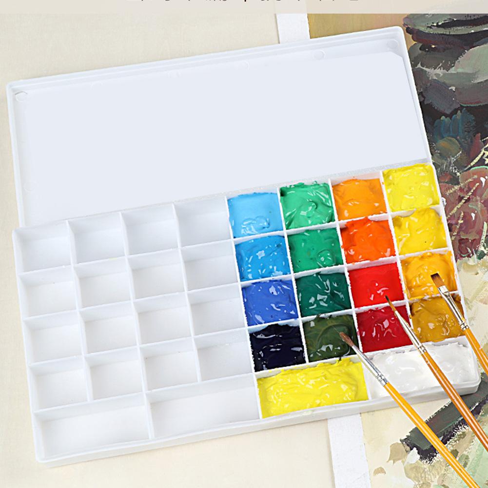 Plastic Painting Box 36-Grids Watercolor Drawing Pigment Palette Art Supplies with Cover