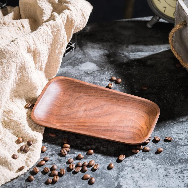 North American Walnut Cup Holder, Coffee Cup Saucer, Rectangular Round Solid Wood Coaster, Engraved Text