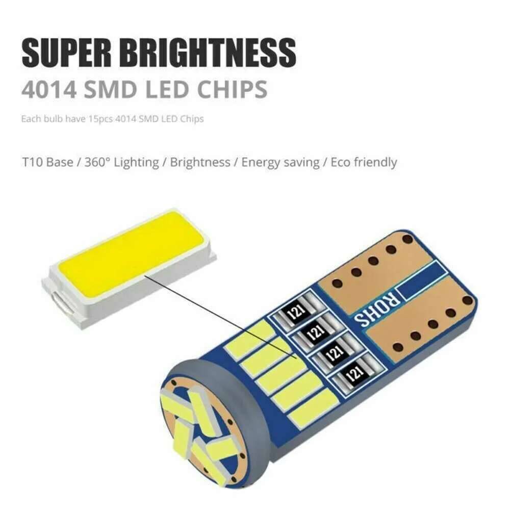 10PCS Led W5W T10 Car Signal Lamp 501 194 Bulbs 4014SMD Clearance Reading Interior Lights 6000K 12V Dome Lights 6
