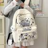 Cute graffiti college style schoolbag women's casual fashion versatile high-value backpack lightweight large-capacity backpack
