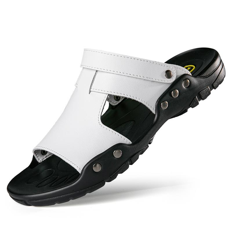 New Arrival Men Sandals Summer Super Fiber Wading Aqua Shoe Soft Sole Driving Beach Flats Dual Purpose Casual Slippers Half Drag