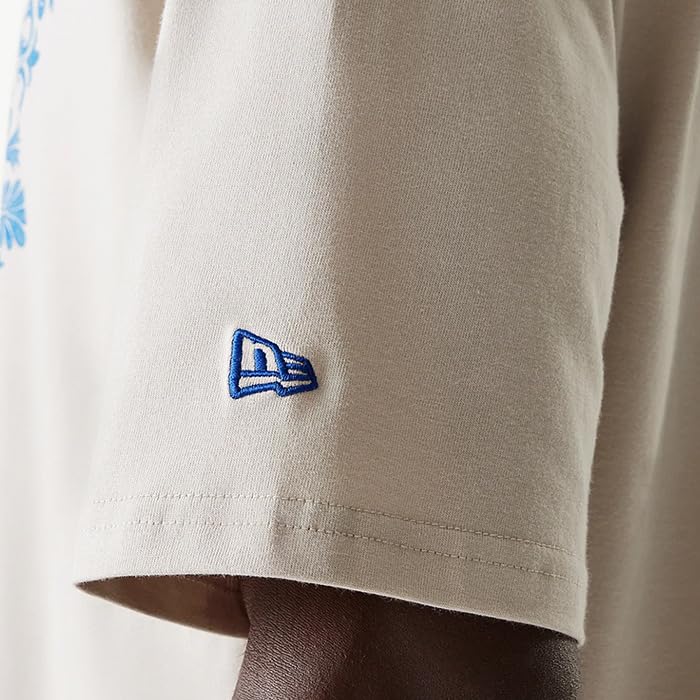 New Era MLB Men's and Women's Short Sleeve Crew Neck T-Shirt with Los Angeles Dodgers Logo Print [Parallel Import]