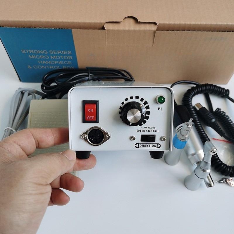 Set Micromotore Clinico da Laboratorio Dentale 35K 35000 RPM Micromotore & Interruttore a Pedale Strumento per Lucidatura Unghie