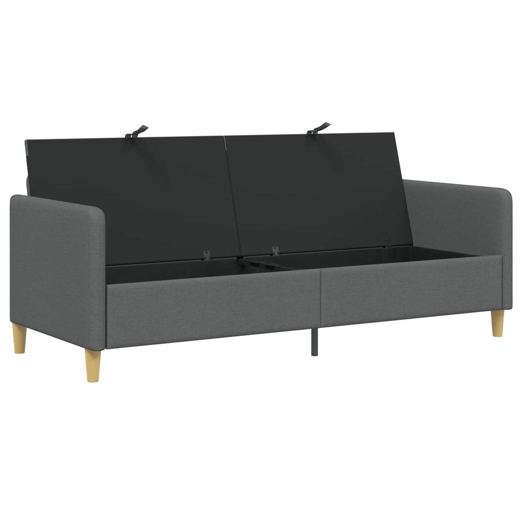 Storage Sofa in Dark Grey 192 x 78 x 87 cm Polyester