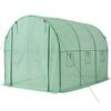 Walk-in Tunnel Greenhouse, 2.93x1.97x1.94 M Hoop House Greenhouse Tunnel with Watering System, Plant Hot House with Steel Frame, PE Cover, Roll-Up
