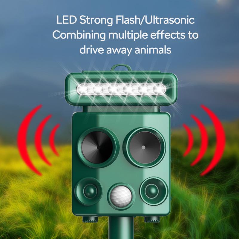 New Outdoor Solar Ultrasonic Rodent and Bird Repeller - Top-Selling Animal Repellent