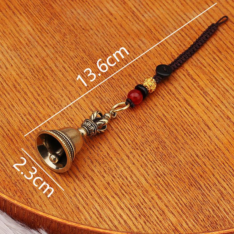 

1PC Brass Handicraft Die-casting Drop Magic Antique Bell Wind Bell Tibetan Bronze Bell Creative Gift Home Decoration Pendant