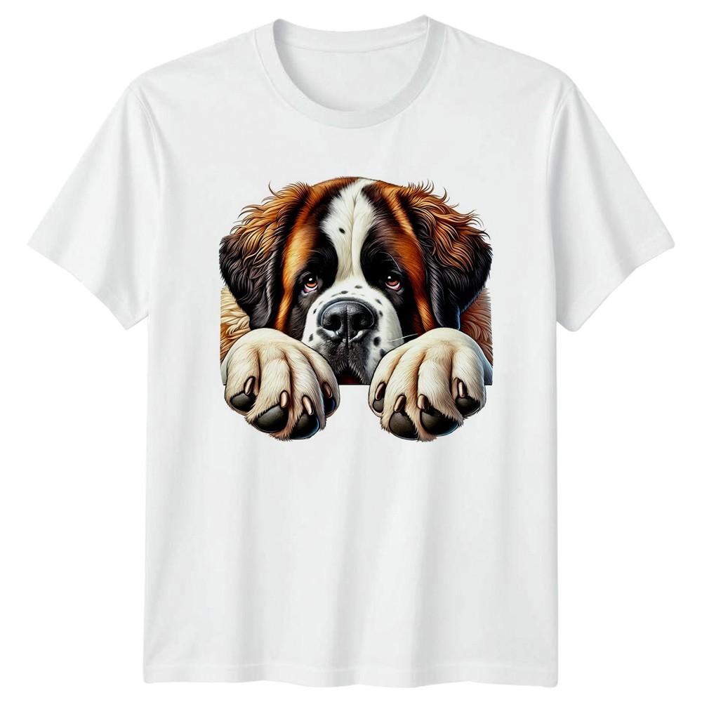 Saint Bernard Peeking Dog Face TShirt Saint Birthday Gift For Him And Her S