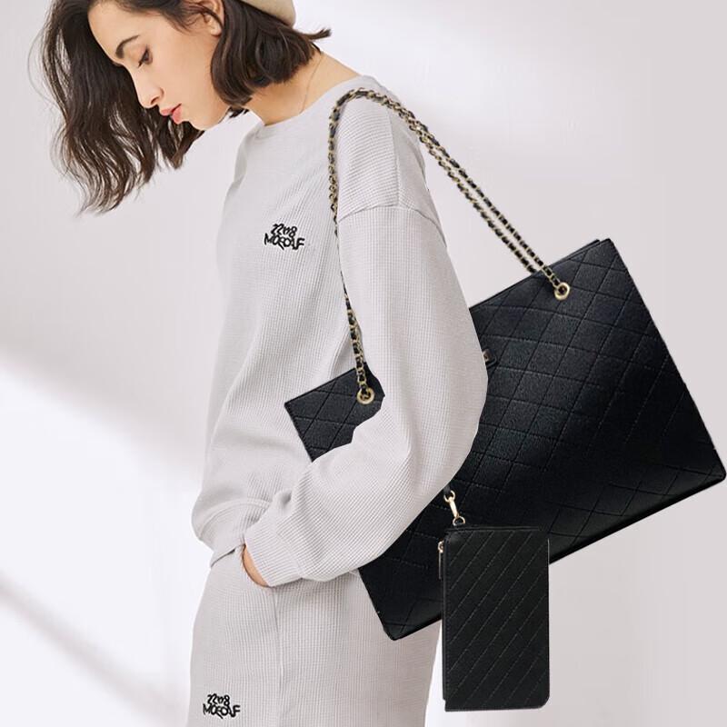 ELLE Plaid Quilted Chain Shoulder Bag Set 5700₽