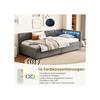 Schlafsofa, 90*200 cm, Tagesbett, Schlafsofa, Bettaufbewahrung, USB+Typ C (ohne Matratze), Leinen, Grau