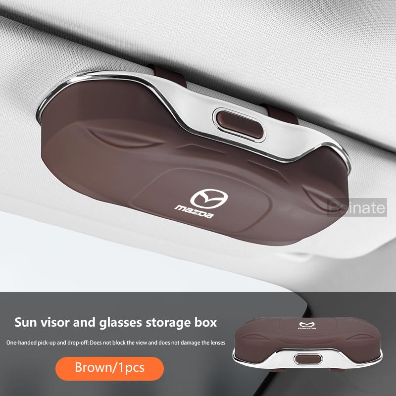 Car Glasses Box Portable For Mazda 2 3 6 Atenza Axela Demio CX3 CX-5 MPS RX-8 CX-30 Sunglasses Holder Auto Visor Eyeglasses Case