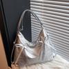 Casual Large Capacity Butterfly Knot Solid Color Double Shoulder Bag for Women Fashionable Urban Simple Style Crossbody Underarm