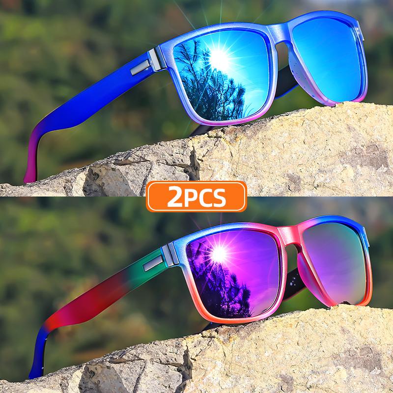 

1pc Classic Square Sunglasses Gradient Color Full Rim Polycarbonate Frame TAC Lens Polarizer UV Protection Sports Style