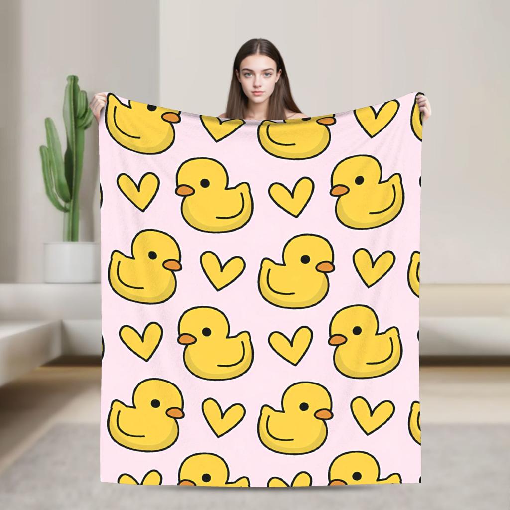 Yellow Duck Super Soft Blanket Kids Adult Plush Throw Blanket Fluffy Couch Bed Flannel Bedspread Sofa Bed Cover