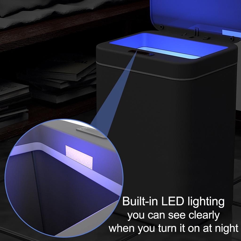 14L/16L Smart Induction Trash Can with LED Light Automatic Dustbin Bin for Kitchen Sensor Intelligent Electric Garbage Storage Bucket