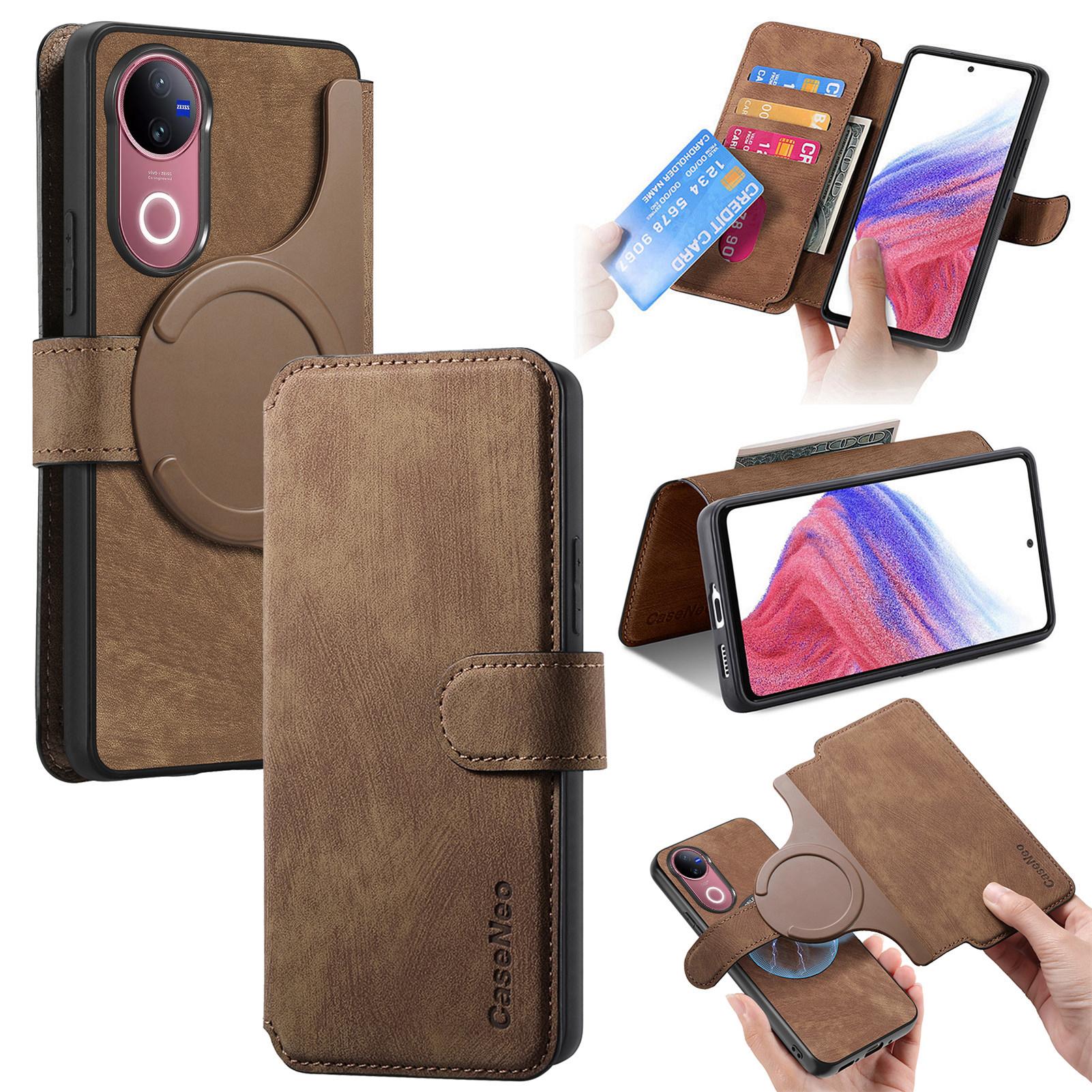 

For vivo V50 5G Magnetic Case CASENEO Detachable Leather Phone Wallet Cover F