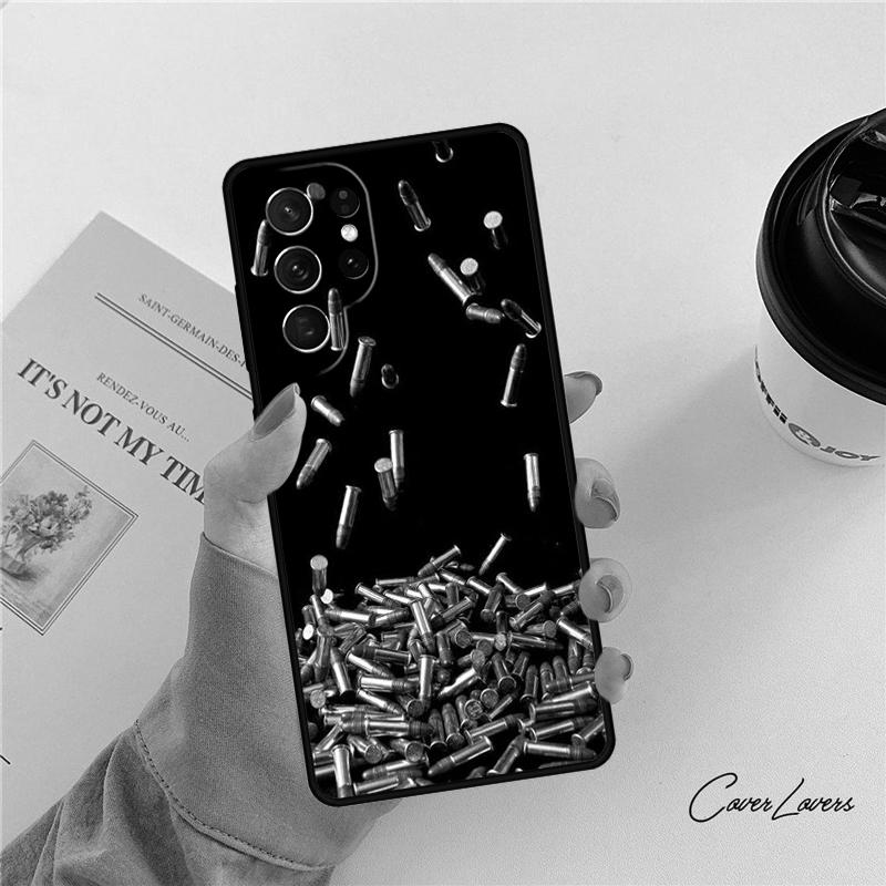 Coque de téléphone Collage de Balles d'Armes Militaires Pour Samsung Galaxy S24 S25 S23 S22 Ultra Note 10 20 Plus S20 S21 FE Housse