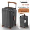 New Wide Pull-Rod Leather Luggage: Women's 20-inch Travel Case, Men's Carry-On, 24-inch, 28-inch with Combination Lock, Large Capacity
