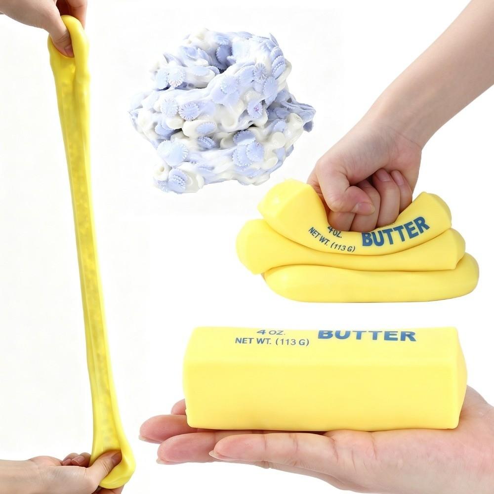 Round Blocks Filled Butter Stick Squishy Toy Buliding Block Cheese Stick Toy Hand Relax