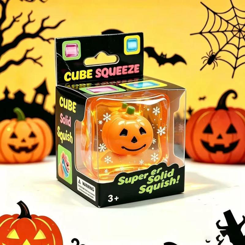 Neue leuchtende Halloween-Gruselwürfel Cartoon Weich zum Kneten ASMR Entspannung Partygeschenke