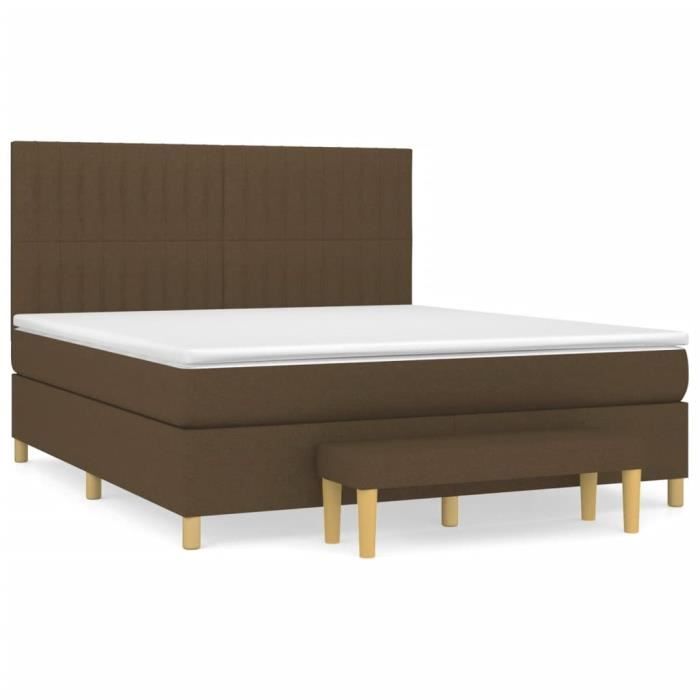 3137328 vidaXL Divan Bed with Mattress Dark Brown 160x200 Cm