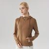 Women's Autumn Fleece-Lined Hooded Zip-up Jacket