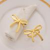 4Pcs Gold Bow Napkin Ring, Reusable Napkin Holder, Suitable For Valentine'S Day, Parties, And Wedding Table Decorations