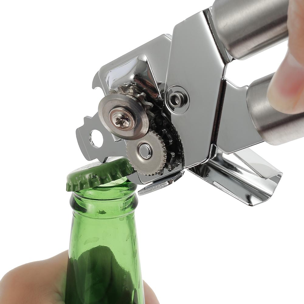 Stainless Steel Can Opener Multi Function Opener Handheld Cutting Can Opener Kitchen Bar Beer Effort-Saving Manual Bottle Opener