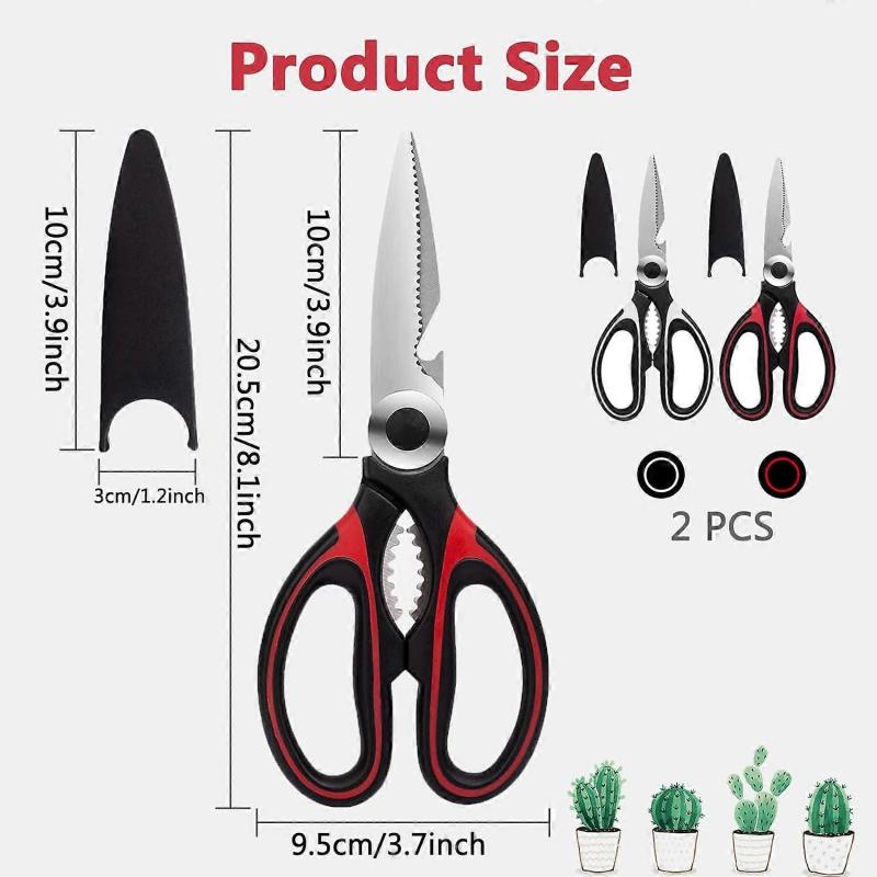 Kitchen Scissors, 2PCS Heavy Duty Kitchen Scissors, Scissor for Kitchen Use,Stainless Steel Poultry, Fish, Meat, Vegetables