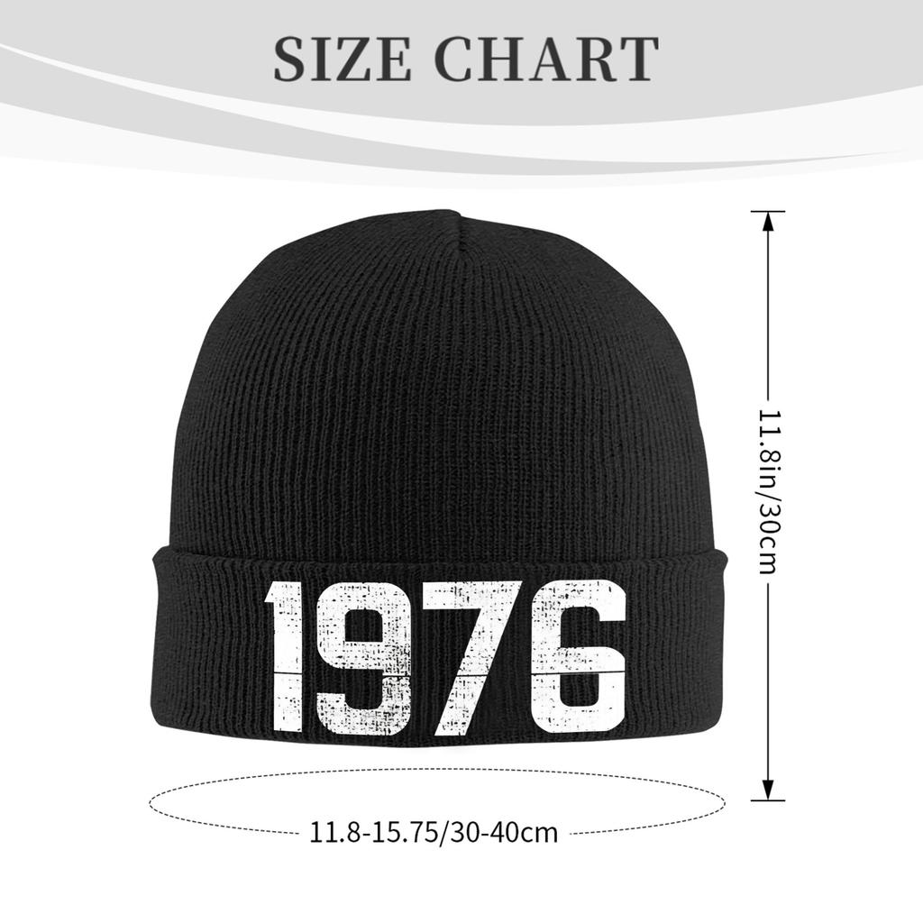 Narozen v roce 1976 vintage věk 50 let vtipný 50. narozeniny Pletená čepice Beanie Zimní čepice Teplá akrylová ležérní čepice pro muže ženy