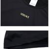 Versace Solid Color Letter Logo Slim Fit Short Sleeve T-Shirt Women tops Black 1006534-1A023-221B000