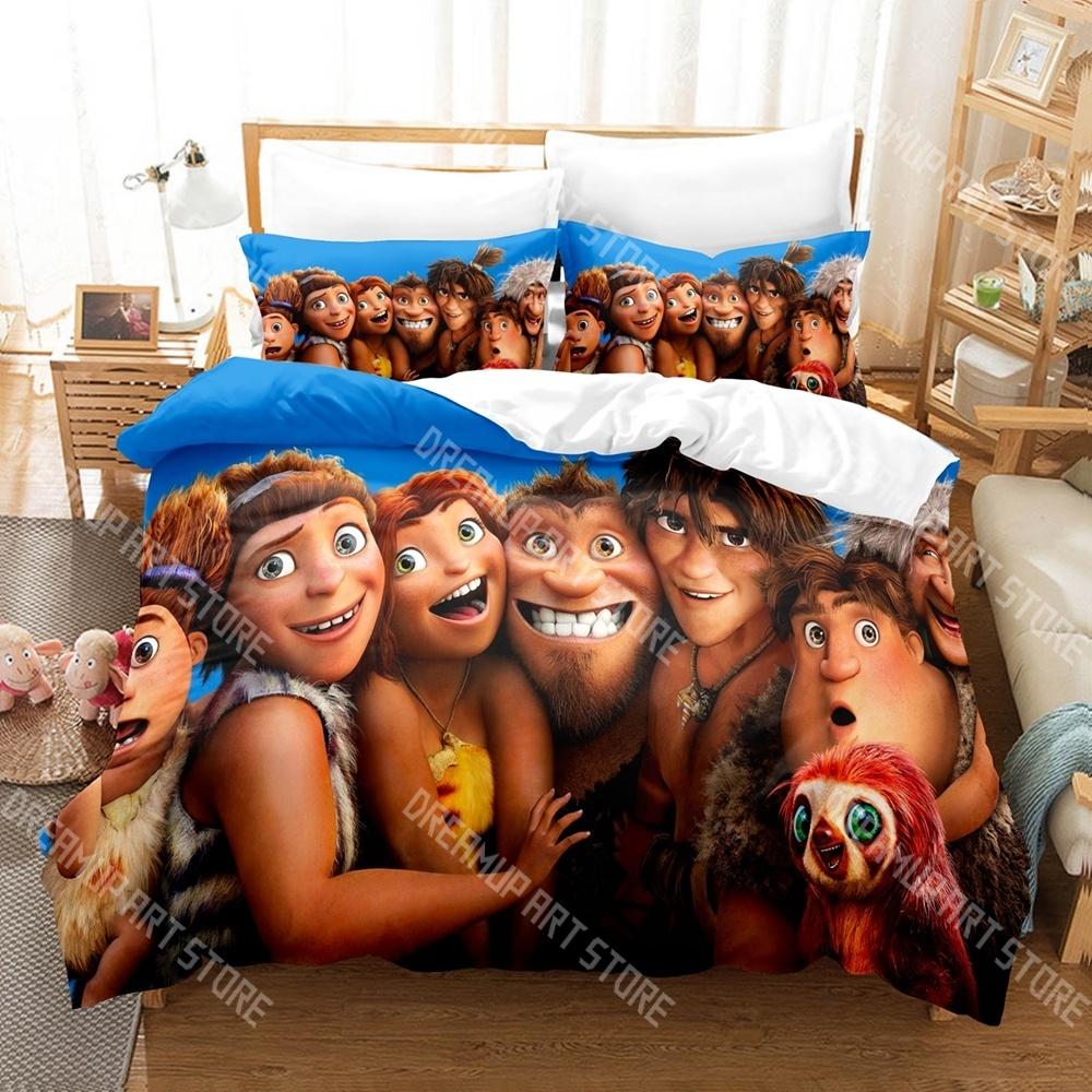 Fashion The Croods A New Age Bedding Set Single Twin Full Queen King Size Bed Set Kids Bedroom Duvetcover Sets Bed Sheet Set