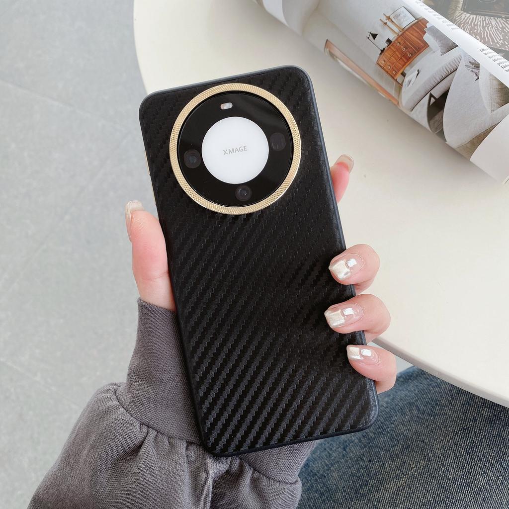 Geeignet für Huawei Mate60pro+ Kevlarfaser-Textur Handyhülle P70art mit Metall-Linsenring Schutzhülle