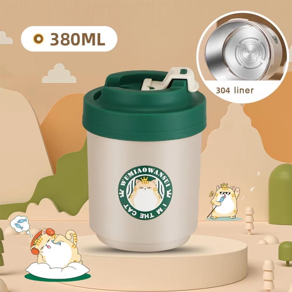 Cartoon Coffee Mug 380/480ML Tea Vacuum Cups Portable Water Cup  For Drinkware Coffee Milk Tumble