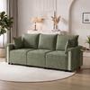 3 Seater Sofa with Lift-Up Storage, 228cm Comfy Velvet Couch with Wide Deep Seat, Dark Green