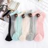 1 Pair of Transparent Lace Crystal Socks Breathable Ultra-thin Ankle Socks Summer Girl Stretch Socks