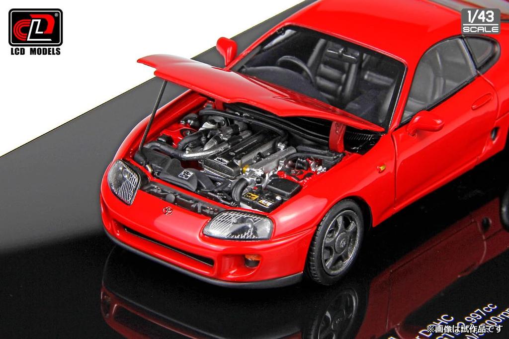 Model LCD Skala Toyota Supra A80 Czerwony Model Wykończony LCD43009RE 1/43