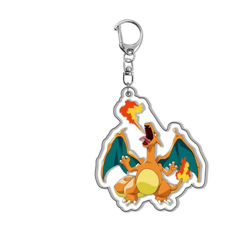 Pokemon Kawaii Acrylic Keychain Elfin Figure Pikachu Bulbasaur Psyduck Squirtle Gengar Meowth Cute Pendant Dolls Boys Gifts