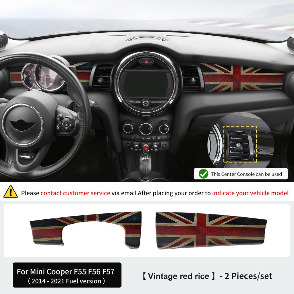 Car Dashboard Decorative Shell ABS Leather For Mini Cooper F55 F56 F57 2014-2021 Center Console Decorative Shell Car Accessories
